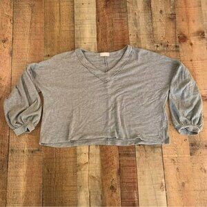 Altar’d State gray waffle knit long sleeve top medium
